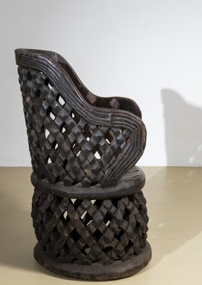 African Sculpted Bamileké Throne Chair, 1980s-BUB-1813759