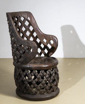 African Sculpted Bamileké Throne Chair, 1980s-BUB-1813759