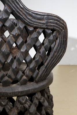 African Sculpted Bamileké Throne Chair, 1980s-BUB-1813759