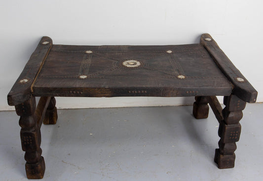 African Senegalese Wood Coffee Table, 1940s