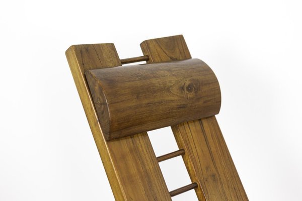 African Style Armchair in Elm by Marcel Ramond, 1980s-CEJ-703304