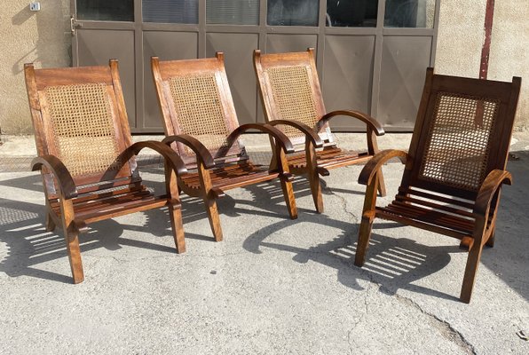 African Style Armchairs, 1950, Set of 4-SSK-1427482