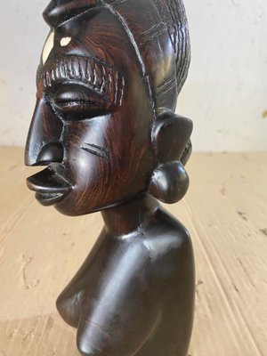 African Wooden Bust of a Woman, 20th Century-UR-1720204