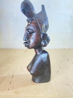 African Wooden Bust of a Woman, 20th Century-UR-1720204