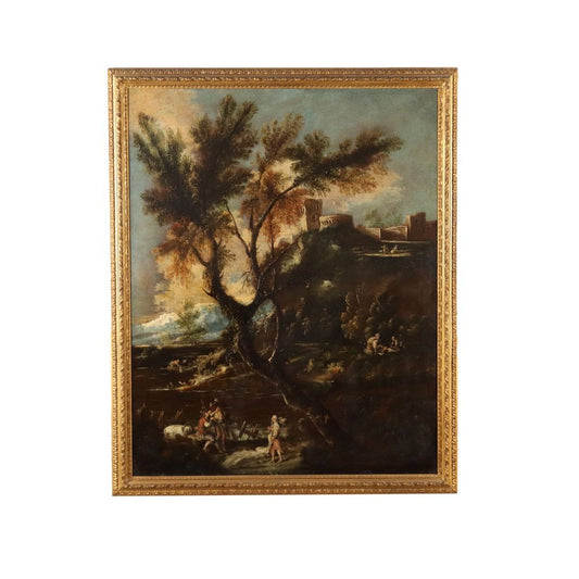 After A. Peruzzini, Landscape, Oil on Canvas, 1700, Framed