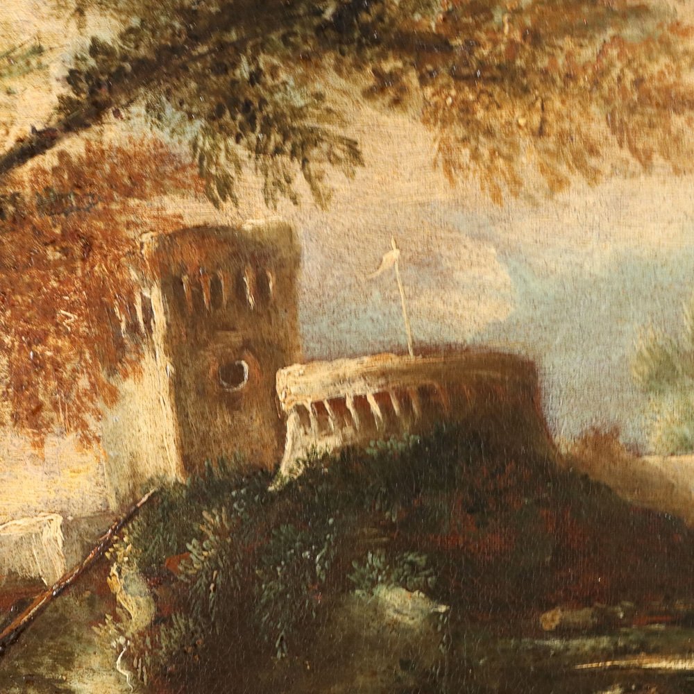 After A. Peruzzini, Landscape, Oil on Canvas, 1700, Framed