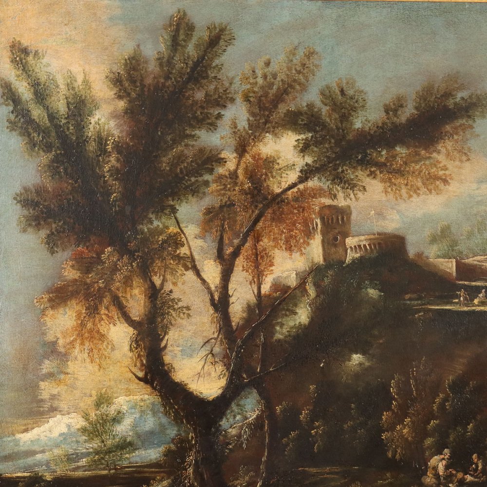 After A. Peruzzini, Landscape, Oil on Canvas, 1700, Framed