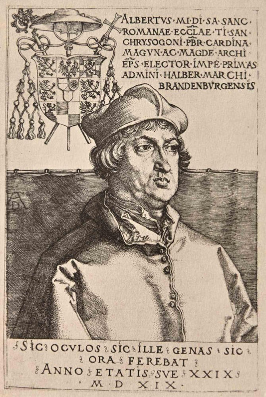 After Albrecht Durer, Portrait of Cardinal, Woodcut, Early 20th Century