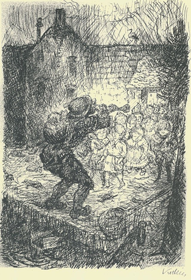 After Alfred Kubin, Pied Piper, Print