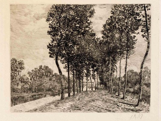 After Alfred Sisley, Landscape, Etching, 19th Century-ZCI-1760534