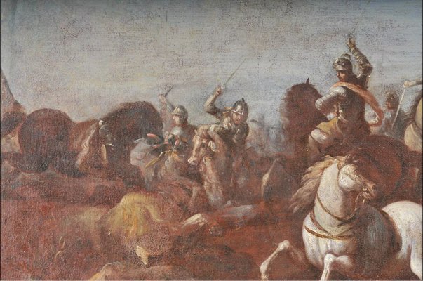 After Antonio Calzo, Battle Scene, 17th Century, Oil on Canvas-QOR-2028990