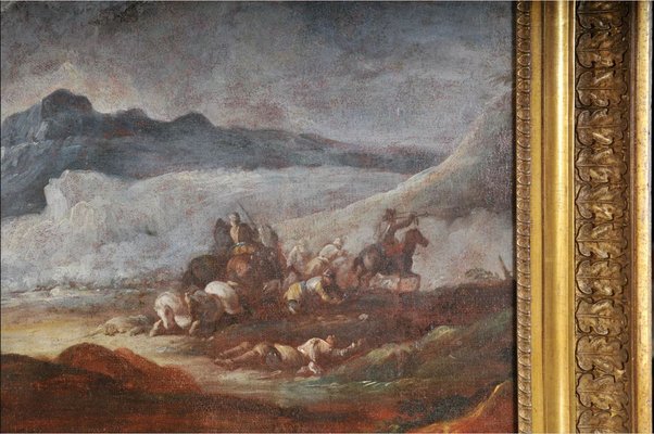 After Antonio Calzo, Battle Scene, 17th Century, Oil on Canvas-QOR-2028990