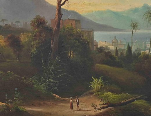 After Camillo De Vito, View of the Gulf of Naples from Capodimonte, Oil on Canvas, 19th Century-ZCI-1420149