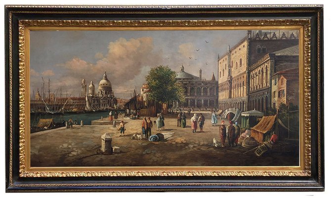 After Canaletto, Landscape of Venice, 2008, Oil on Canvas, Framed-YUW-1313293