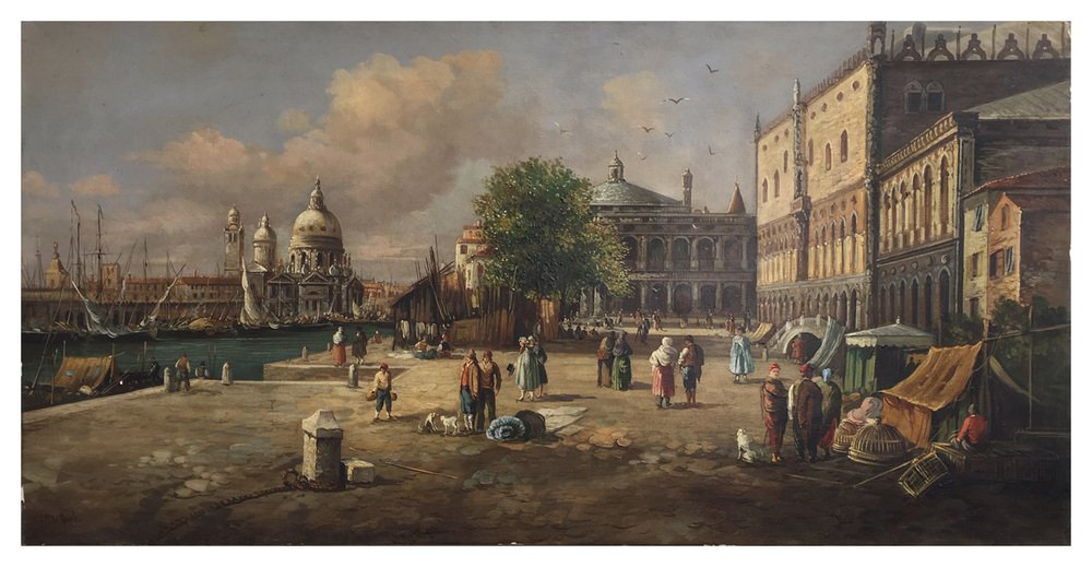 After Canaletto, Landscape of Venice, 2008, Oil on Canvas, Framed