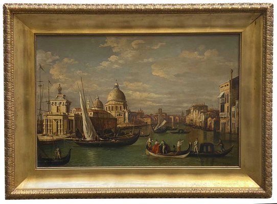 After Canaletto, Venice, Italian Landscape Painting, 2009, Oil on Canvas, Framed-YUW-1311916