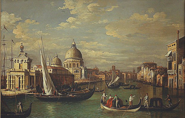 After Canaletto, Venice, Italian Landscape Painting, 2009, Oil on Canvas, Framed-YUW-1311916