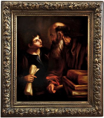 After Caravaggio, Youth and Wisdom, 2007, Oil on Canvas, Framed-YUW-1314624