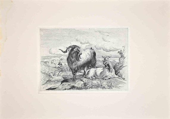 After Charles Coleman, Goats in the Roman Countryside, Reproduction Etching, 1992-ZCI-1379455