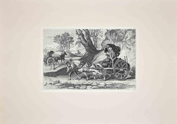 After Charles Coleman, Roman Countryside with the Carriage, Original Etching, 1992-ZCI-1379753