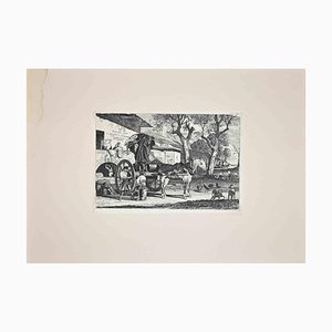 After Charles Coleman, Roman Countryside with the Carriage, Original Etching, 1992-ZCI-1379754