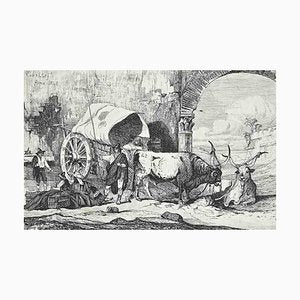 After Charles Coleman, Roman Countryside with the Carriage, Original Etching, 1992-ZCI-1379830