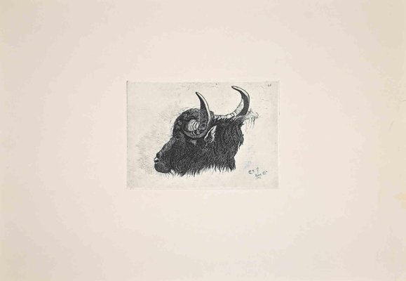 After Charles Coleman, The Bull in the Roman Countryside, Etching, 1992-ZCI-1379688