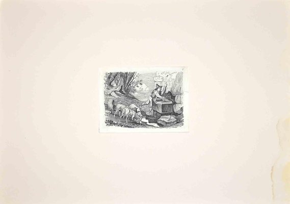 After Charles Coleman, The Shepherd Playing in Roman Countryside, Etching, 1992-ZCI-1379706