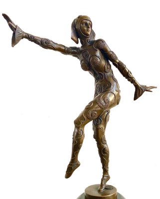 After D H Chiparus, Art Deco Phoenician Dancer, 1920s, Bronze-CJU-1751786