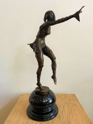 After D H Chiparus, Art Deco Phoenician Dancer, 1920s, Bronze-CJU-1751786