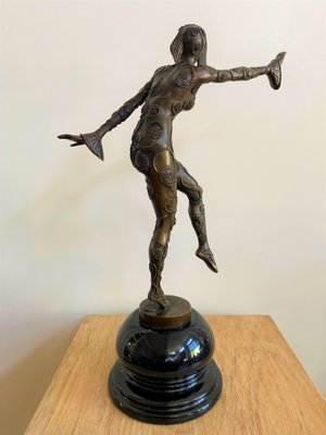 After D H Chiparus, Art Deco Phoenician Dancer, 1920s, Bronze-CJU-1751786