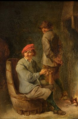 After David Teniers, Tavern Interior, 1800s, Oil on Wood-OZS-1371527