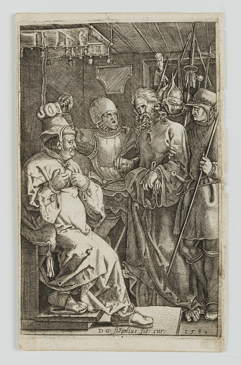 After Dürer, D. Stampelius, Christus vor Kaiphas, 1580s, Copper on Paper