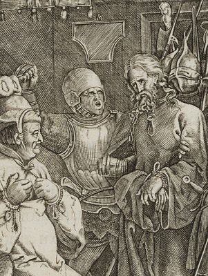 After Dürer, D. Stampelius, Christus vor Kaiphas, 1580s, Copper on Paper-OJR-1273231