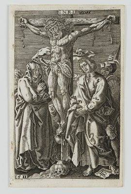 After Dürer, J. Goosens, Christ on the Cross, 17th-Century, Copper Engraving-OJR-1273451