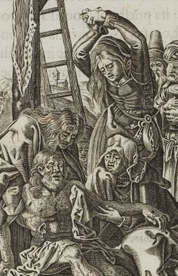 After Dürer, J. Goosens, Lamentation of Christ, 17th-Century, Copper Engraving-OJR-1273450