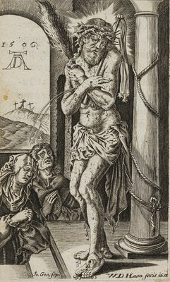 After Dürer, J. Goosens, The Man of Sorrows at the Pillar, 17th-Century, Copper on Paper-OJR-1273233