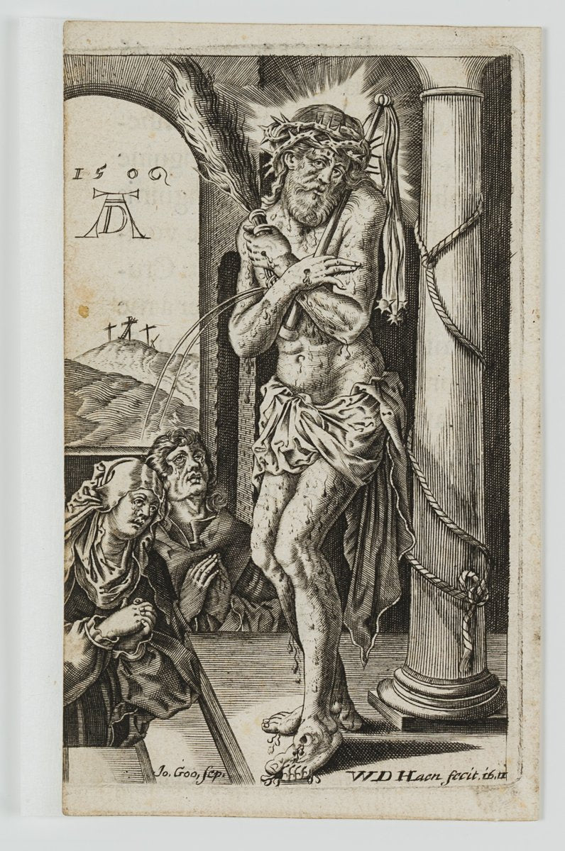 After Dürer, J. Goosens, The Man of Sorrows at the Pillar, 17th-Century, Copper on Paper-OJR-1273233