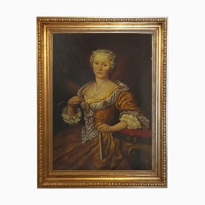 After E.Frattini, Portrait of a Lady, English School, 2005, Oil on Canvas, Framed-YUW-1314800