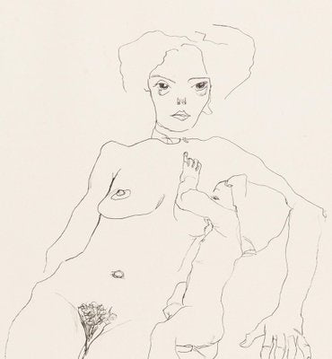 After Egon Schiele, Mother and Child, Collotype Print-ZCI-1770171