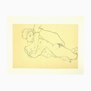 after Egon Schiele - Reclining Nude, Left Leg Raised - Original Lithograph - 2007-ZCI-825168