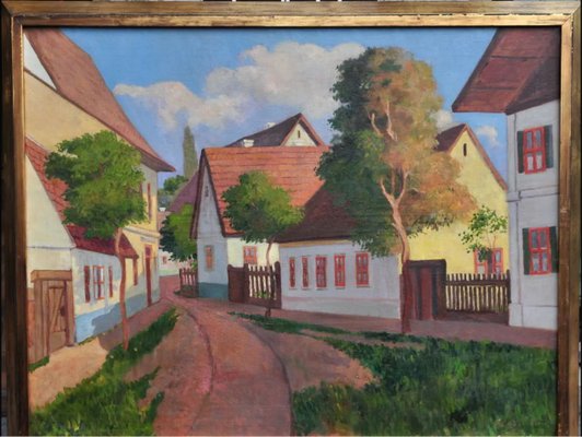 After Endre Frecskay, Alföld Street View, 1890s-1910s, Oil on Canvas-QOR-2028917