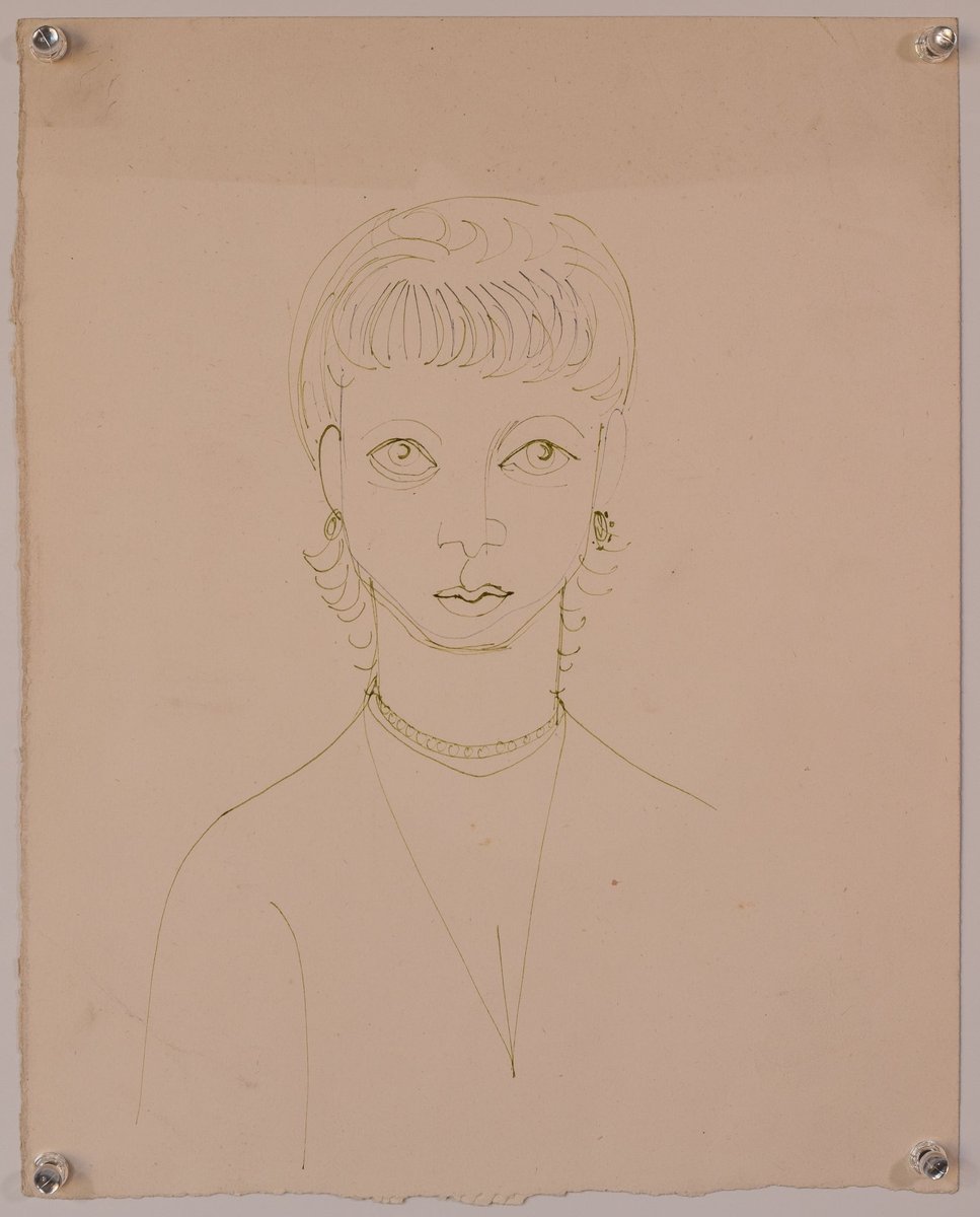 After Francis Newton Souza, Minimalist Study of a Lady, 1950s, Graphite