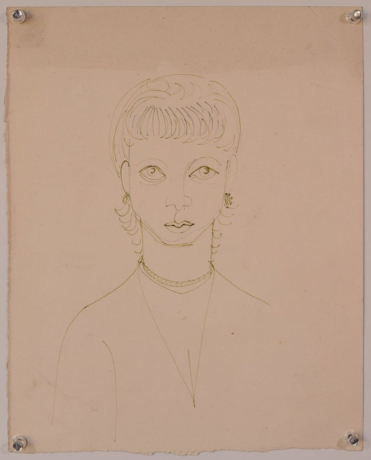 After Francis Newton Souza, Minimalist Study of a Lady, 1950s, Graphite