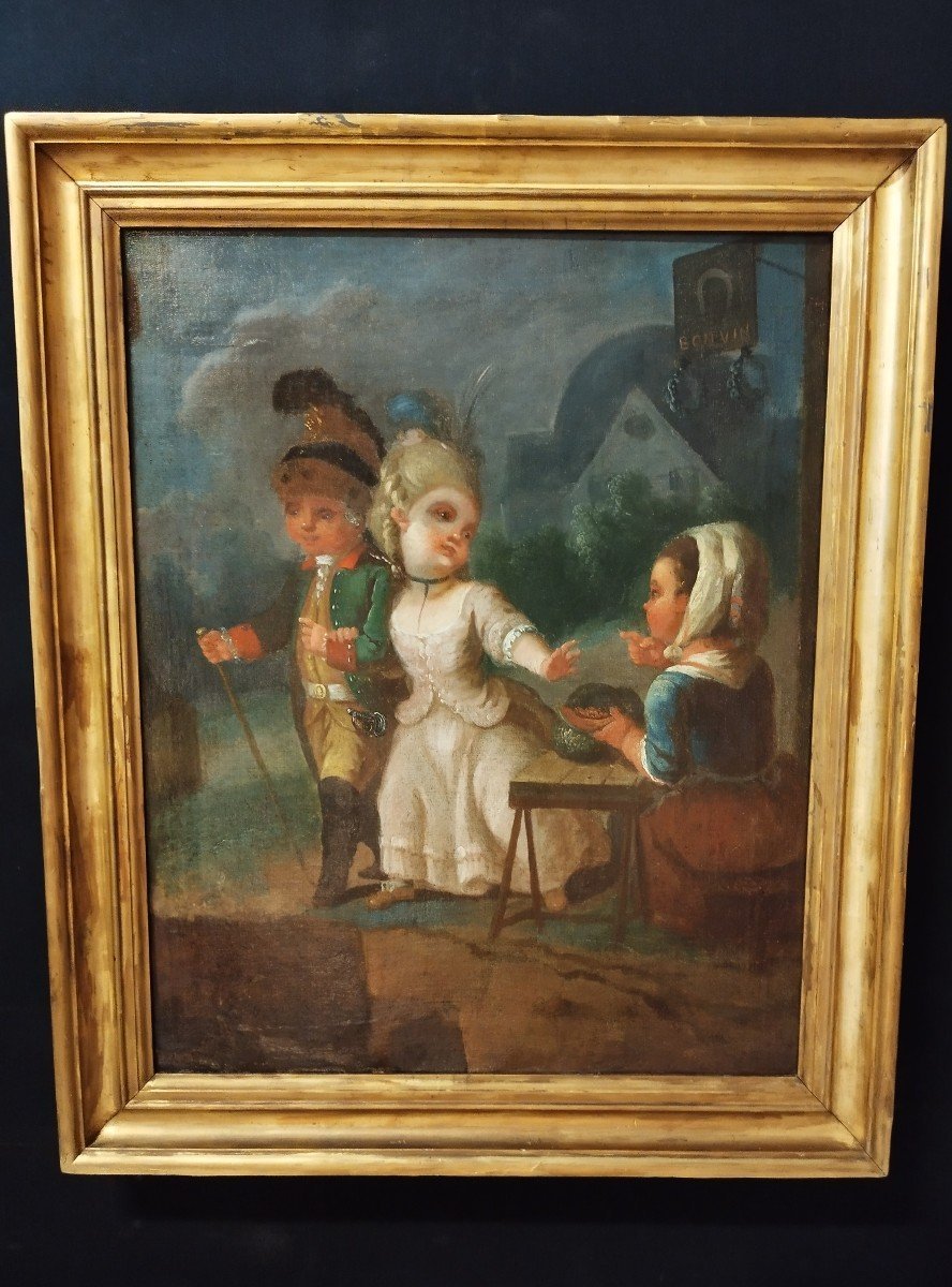 After François-Louis Lanfant de Metz, Painting, 19th-Century, Oil on Canvas, Framed