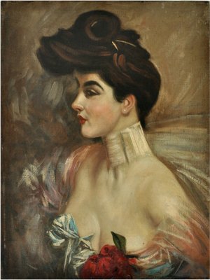 After G. Boldini, Portrait of a Woman, 2002, Oil on Canvas, Framed-YUW-1314639