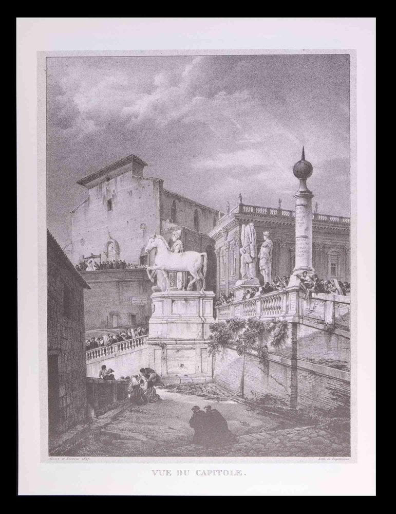 After G. Engelmann, Roman Temples and Ruins, Etching, Late 20th Century