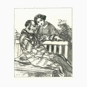 After Gavarni, Gentle Fondness, Original Lithograph, 1881-ZCI-2029663