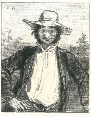 After Gavarni, Jolly Man, Original Lithograph, 1881-ZCI-2029730