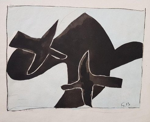 After Georges Braque, The Black Birds, Lithograph, 1958-ZCI-1775676